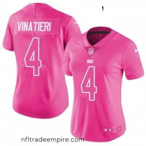 Charming Womens Nike Indianapolis Colts 4 Adam Vinatieri Limited Pink Rush Fashion NFL Jersey