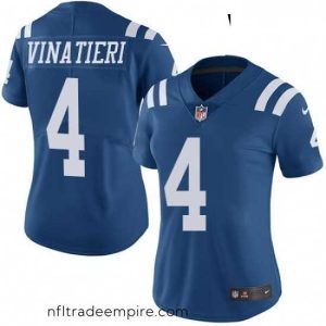 Delightful Womens Nike Indianapolis Colts 4 Adam Vinatieri Limited Royal Blue Rush Vapor Untouchable NFL Jersey
