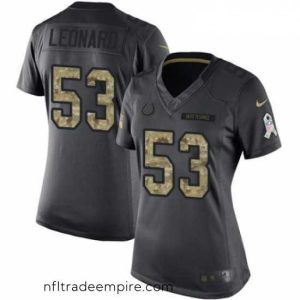 Magnificent Womens Nike Indianapolis Colts 53 Darius Leonard Limited Black 2016 Salute to Service NFL Jersey