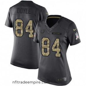 Alluring Womens Nike Indianapolis Colts 84 Jack Doyle Limited Black 2016 Salute to Service NFL Jersey