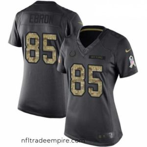 Alluring Womens Nike Indianapolis Colts 85 Eric Ebron Limited Black 2016 Salute to Service NFL Jersey