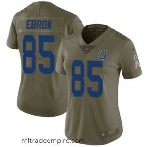 Exquisite Womens Nike Indianapolis Colts 85 Eric Ebron Limited Olive 2017 Salute to Service NFL Jersey