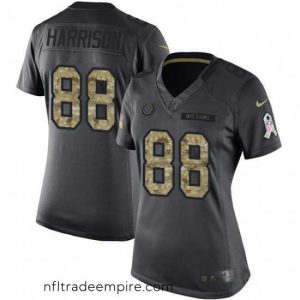 Gorgeous Womens Nike Indianapolis Colts 88 Marvin Harrison Limited Black 2016 Salute to Service NFL Jersey