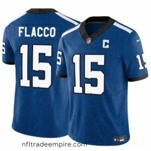 Superb Indianapolis Colts 15 Joe Flacco Blue 2024 F.U.S.E Throwback Vapor Untouchable Limited Stitched Football Jersey