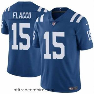 Gorgeous Indianapolis Colts 15 Joe Flacco Blue Vapor Untouchable Limited Stitched Football Jersey
