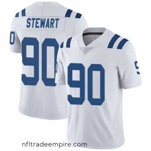Magnificent Indianapolis Colts Grover Stewart 90 White Vapor Sitched NFL Limited Jersey