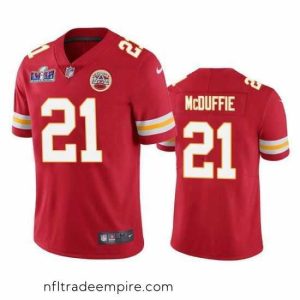 Exquisite Kansas City Chiefs 21 Trent McDuffie Red Vapor Untouchable Limited Stitched Football 2024 Super Bowl LVIII Jersey