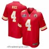 Charming Kansas City Chiefs 4 Rashee Rice Red 2023 F.U.S.E  Vapor Untouchable Limited Stitched 2024 Super Bowl LVIII Jersey