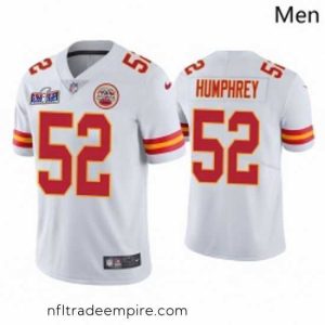Stunning Kansas City Chiefs 52 Creed Humphrey White Vapor Untouchable Limited Stitched Football 2024 Super Bowl LVIII Jersey