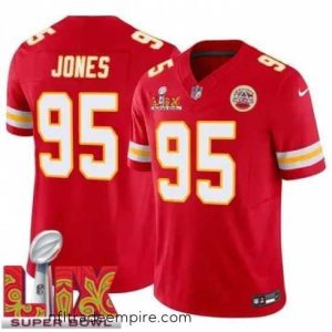 Superb Kansas City Chiefs Chris Jones #95 Red 2024 2025 Super Bowl LIX F.U.S.E Stitched Jersey