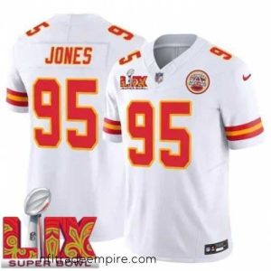 Enchanting Kansas City Chiefs Chris Jones #95 White 2024 2025 Super Bowl LIX F.U.S.E Stitched Jersey