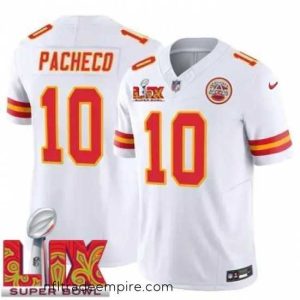 Alluring Kansas City Chiefs Isiah Pacheco #10 White 2024 2025 Super Bowl LIX F.U.S.E Stitched Jersey