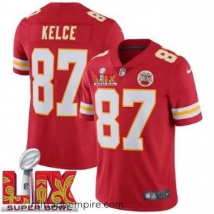 Alluring Kansas City Chiefs Travis Kelce #87 Red 2024 2025 Super Bowl LIX F.U.S.E Stitched Jersey