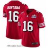 Enchanting NFL San Francisco 49ers 16 Joe Montana Red Vapor Untouchable Limited Stitched 2024 Super Bowl LVIII Jersey