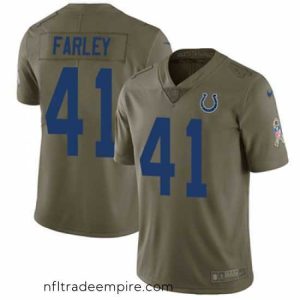 Charming Nike Colts #41 Matthias Farley Olive Stitched NFL Limited 2017 Salute to Service Jersey