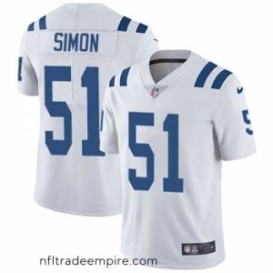 Alluring Nike Colts #51 John Simon White Stitched NFL Vapor Untouchable Limited Jersey