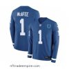 Charming Nike Indianapolis Colts 1 Pat McAfee Limited Blue Therma Long Sleeve NFL Jersey