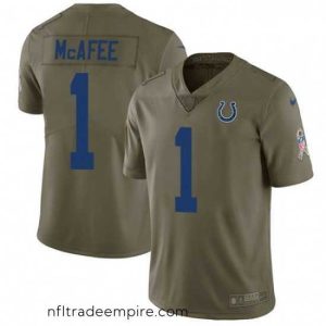 Charming Nike Indianapolis Colts 1 Pat McAfee Limited Olive 2017 Salute to Service NFL Jersey