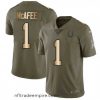 Alluring Nike Indianapolis Colts 1 Pat McAfee Limited OliveGold 2017 Salute to Service NFL Jersey