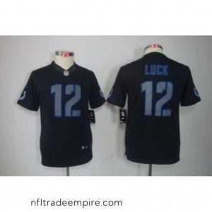 Stunning Nike Indianapolis Colts #12 Andrew Luck Black Jerseys[Impact Limited]