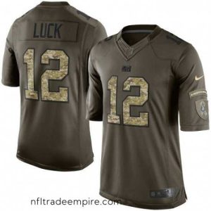 Charming Nike Indianapolis Colts 12 Andrew Luck Elite Green Salute to Service NFL Jersey