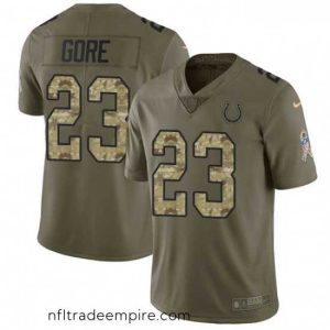Alluring Nike Indianapolis Colts 23 Frank Gore Limited OliveCamo 2017 Salute to Service NFL Jersey