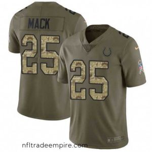 Irresistible Nike Indianapolis Colts 25 Marlon Mack Limited OliveCamo 2017 Salute to Service NFL Jersey