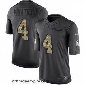 Superb Nike Indianapolis Colts 4 Adam Vinatieri Limited Black 2016 Salute to Service NFL Jersey