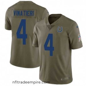 Magnificent Nike Indianapolis Colts 4 Adam Vinatieri Limited Olive 2017 Salute to Service NFL Jersey