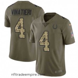 Gorgeous Nike Indianapolis Colts 4 Adam Vinatieri Limited OliveCamo 2017 Salute to Service NFL Jersey
