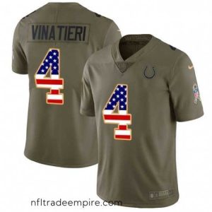 Enchanting Nike Indianapolis Colts 4 Adam Vinatieri Limited OliveUSA Flag 2017 Salute to Service NFL Jersey