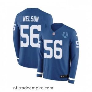 Exquisite Nike Indianapolis Colts 56 Quenton Nelson Limited Blue Therma Long Sleeve NFL Jersey