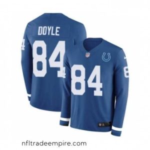 Alluring Nike Indianapolis Colts 84 Jack Doyle Limited Blue Therma Long Sleeve NFL Jersey