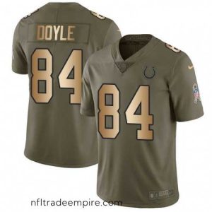 Enchanting Nike Indianapolis Colts 84 Jack Doyle Limited OliveGold 2017 Salute to Service NFL Jersey