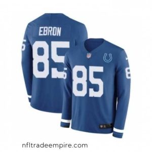 Alluring Nike Indianapolis Colts 85 Eric Ebron Limited Blue Therma Long Sleeve NFL Jersey