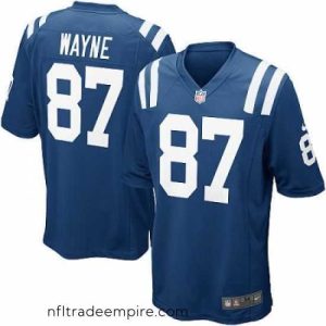 Stunning Nike Indianapolis Colts 87# Reggie Wayne Game Blue Color Jersey