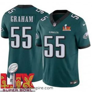 Charming Philadelphia Eagles Brandon Graham #55 Green 2024 2025 Super Bowl LIX F.U.S.E Stitched NFL Jersey