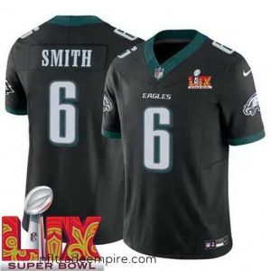 Charming Philadelphia Eagles DeVonta Smith #6 Black 2024 2025 Super Bowl LIX F.U.S.E Stitched NFL Jersey
