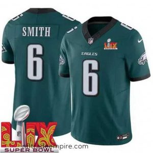 Charming Philadelphia Eagles DeVonta Smith #6 Green 2024 2025 Super Bowl LIX F.U.S.E Stitched NFL Jersey