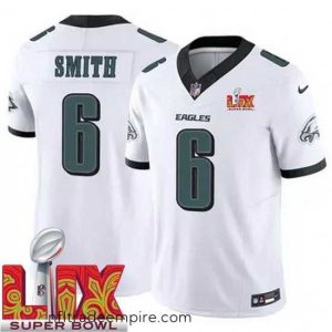 Magnificent Philadelphia Eagles DeVonta Smith #6 White 2024 2025 Super Bowl LIX F.U.S.E Stitched NFL Jersey