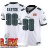 Charming Philadelphia Eagles Jalen Carter #98 White 2024 2025 Super Bowl LIX F.U.S.E Stitched NFL Jersey