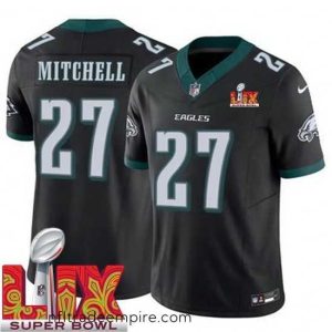 Charming Philadelphia Eagles Quinyon Mitchell #27 Black 2024 2025 Super Bowl LIX F.U.S.E Stitched NFL Jersey