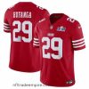 Charming San Francisco 49ers 29 Talanoa Hufanga Red 2023 F.U.S.E  With John Madden Patch Vapor Limited Stitched Football 2024 Super Bowl LVIII Jersey