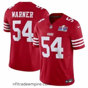 Charming San Francisco 49ers 54 Fred Warner Red 2023 F.U.S.E  Vapor Untouchable Limited Stitched Football 2024 Super Bowl LVIII Jersey