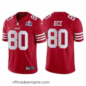 Gorgeous San Francisco 49ers 80 Jerry Rice 2022 New Scarlet Vapor Untouchable Stitched Football 2024 Super Bowl LVIII Jersey