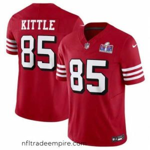 Alluring San Francisco 49ers 85 George Kittle New Red 2023 F.U.S.E  Vapor Untouchable Limited Stitched Football 2024 Super Bowl LVIII Jersey