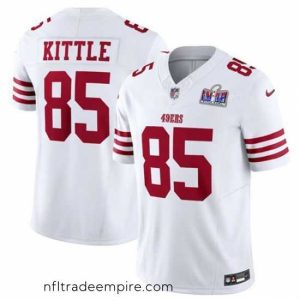 Alluring San Francisco 49ers 85 George Kittle White 2023 F.U.S.E  Vapor Untouchable Limited Stitched Football 2024 Super Bowl LVIII Jersey