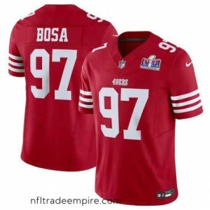 Enchanting San Francisco 49ers 97 Nick Bosa Red 2023 F.U.S.E  Vapor Untouchable Limited Stitched Football 2024 Super Bowl LVIII Jersey
