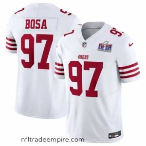 Magnificent San Francisco 49ers 97 Nick Bosa White 2023 F.U.S.E  Vapor Untouchable Limited Stitched Football 2024 Super Bowl LVIII Jersey