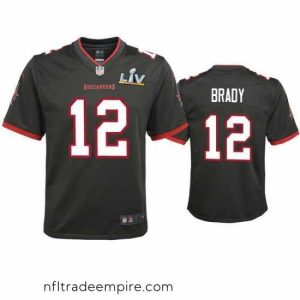 Stunning Tom Brady Buccaneers Pewter Super Bowl Lv Game Jersey